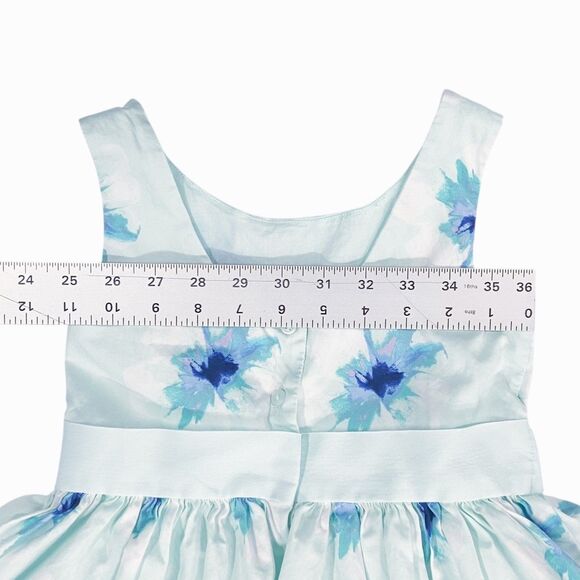 Janie and Jack Girls Sz 6 Floral Sleeveless Lined Spring Easter Dress Bow Twirl - Picture 9 of 12